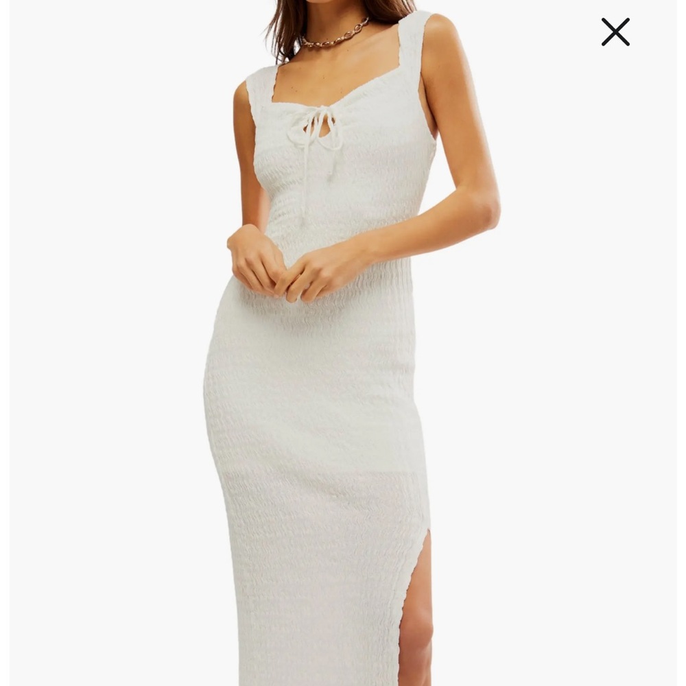 Free People Smocked bodycon maxi with slit